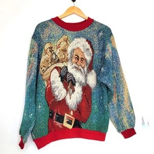 Sugar Street Weavers Santa Sweater Christmas Sweater One Size